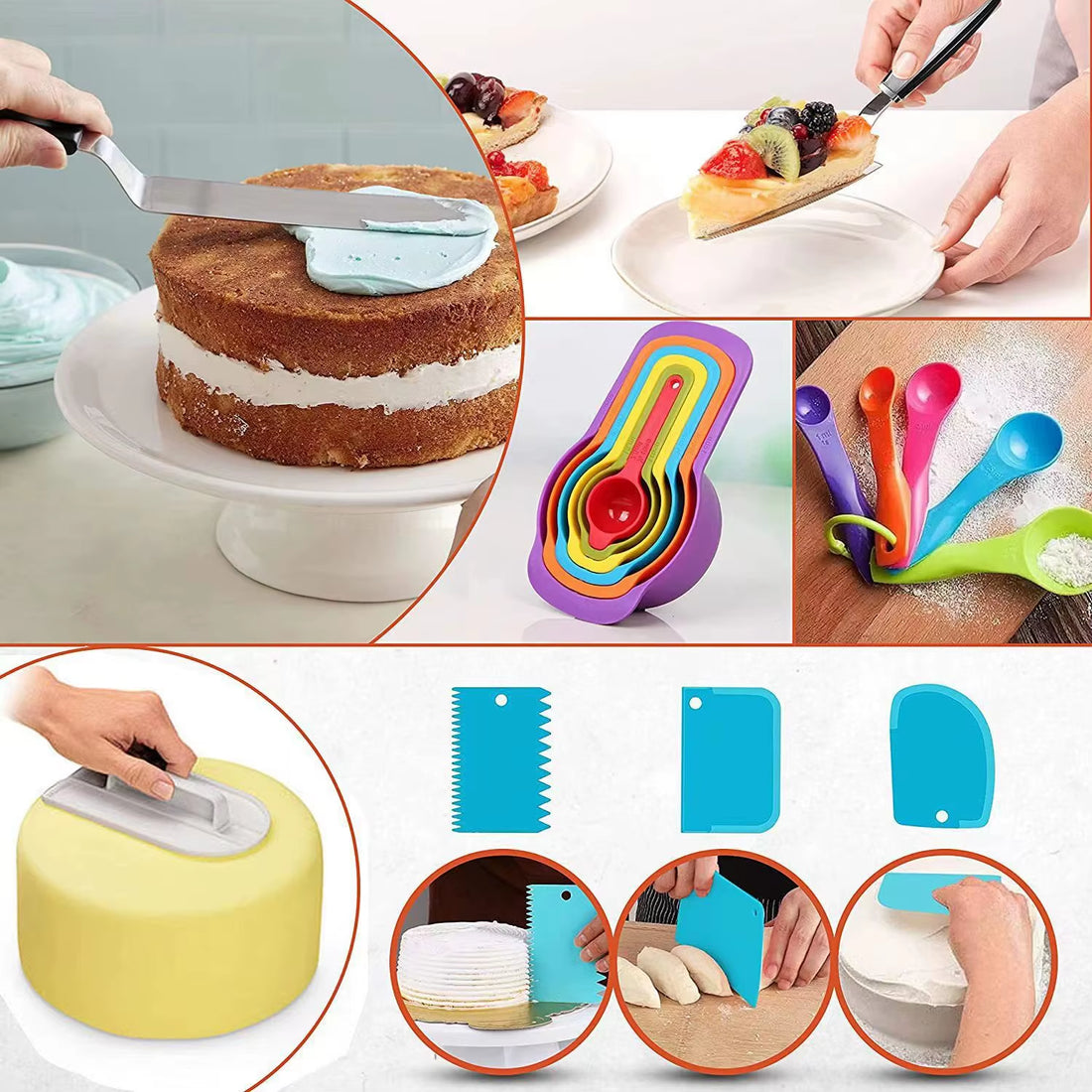 Professional 700-Piece Cake Decorating Supplies Set with Essential Baking Tools, Featuring Springform Pans, Cake Leveler, Turntable, and More