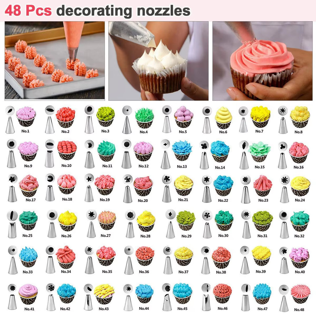 82-Piece Professional Cake Decorating Kit with Icing Piping Tips, Nozzles, Pastry Bags, Smoother, and Storage Box