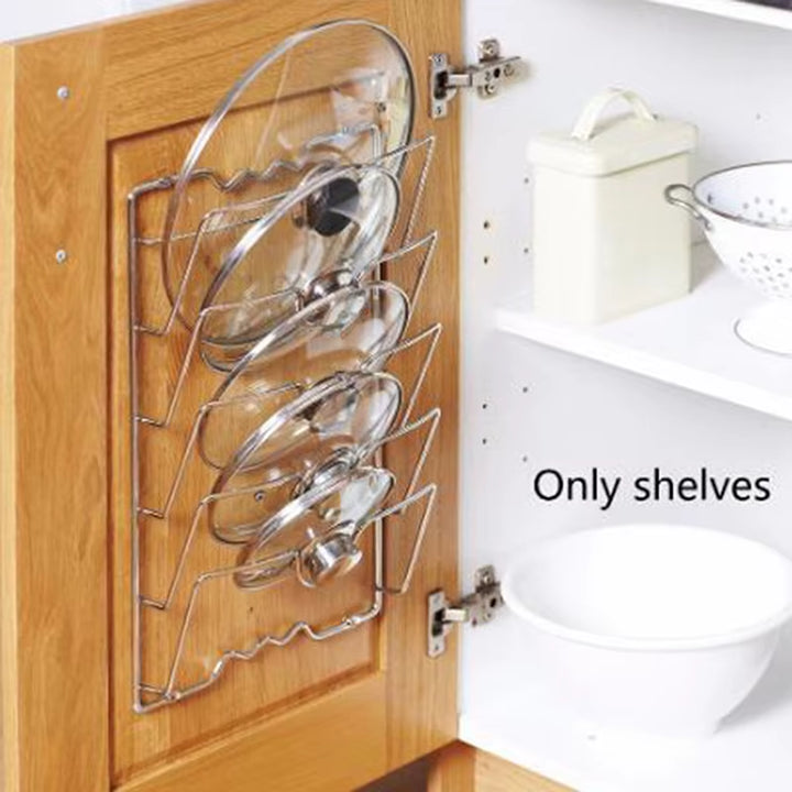 Stainless Steel Pot Lid Organizer and Rack for Kitchen Accessories