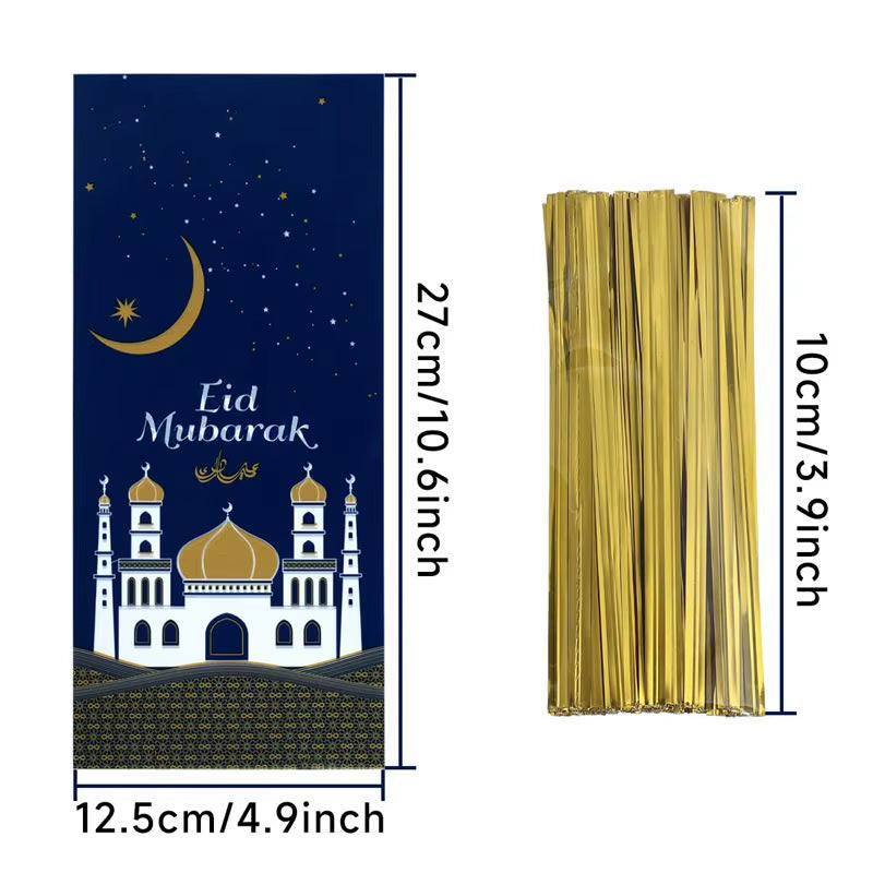 Ramadan Cookie Bags with Strap - Available in 25, 50, or 100 Pieces for Eid Mubarak Gifts and Islamic Celebrations