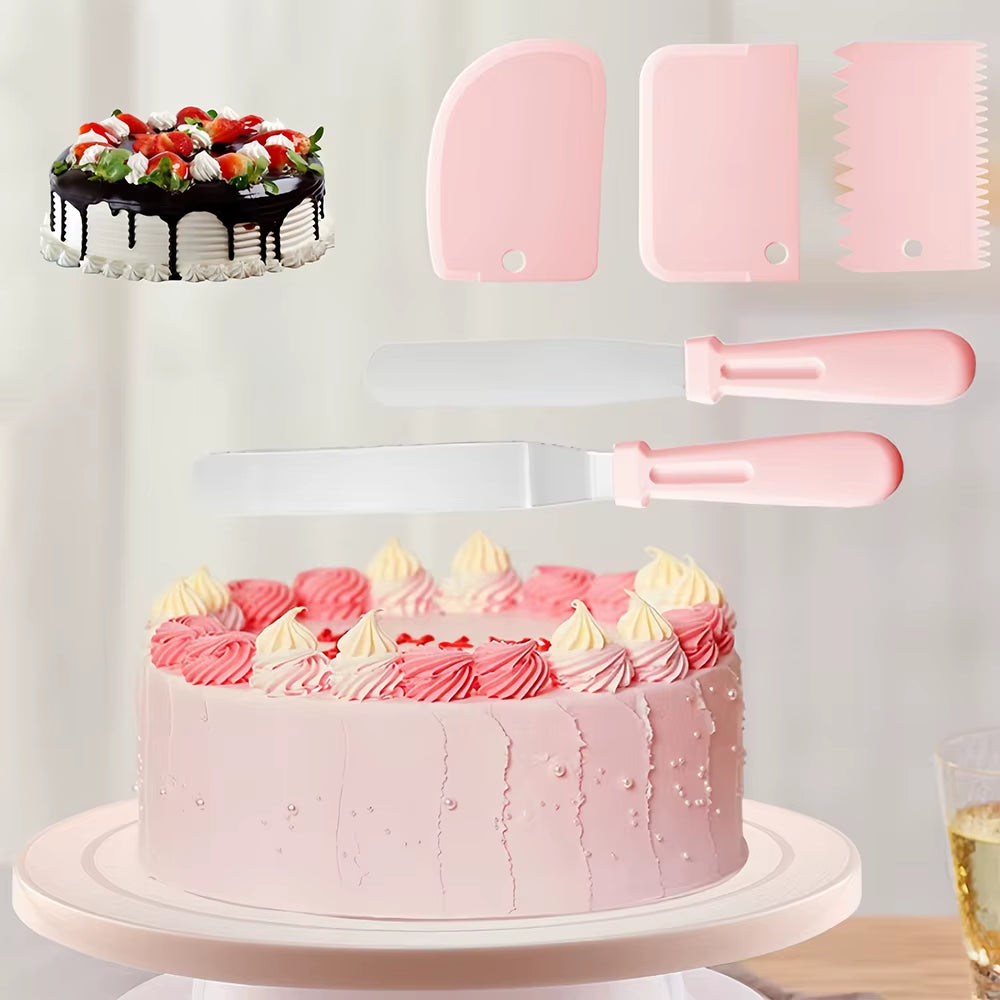 52-Piece Professional Cake Decorating Tool Set with Pastry Turntable, Piping Nozzles, and Rotating Stand