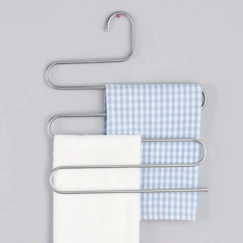 5-Layer Multifunctional Non-Slip Clothes Hanger and Pant Organizer Rack