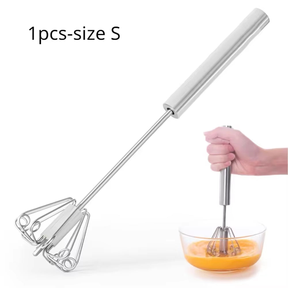 Semi-Automatic Stainless Steel Egg Beater and Hand Mixer for Cream and Egg Whipping