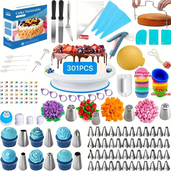 301-Piece Cake Decorating and Baking Set - Complete Tools for Special Occasions