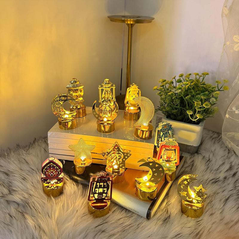 14-Piece Set of Battery-Powered Mini LED Lights for Ramadan Decorations and Home Festivities