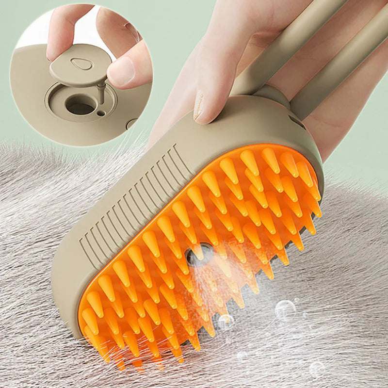 3-in-1 Electric Spray Cat and Dog Grooming Brush with Massage Function for Effective Hair Removal