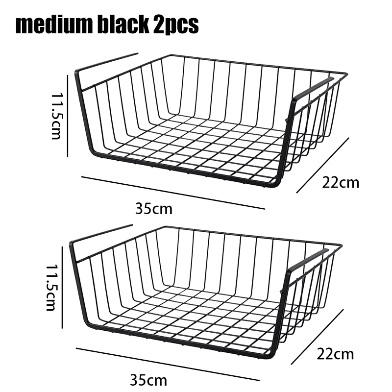 Multi-Functional Iron Base Perforated Hanging Storage Rack for Kitchen and Bathroom Organization