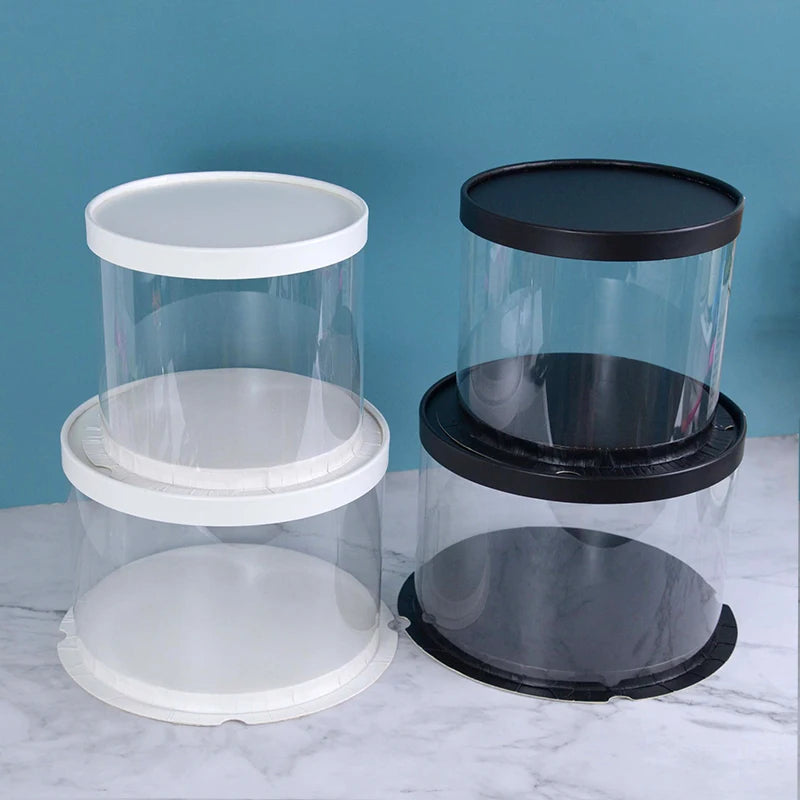 Transparent Round PVC Cake Boxes for Gift Packaging - Perfect for Birthdays, Weddings, Anniversaries, and Events - Available in 4 and 6 Inch Sizes