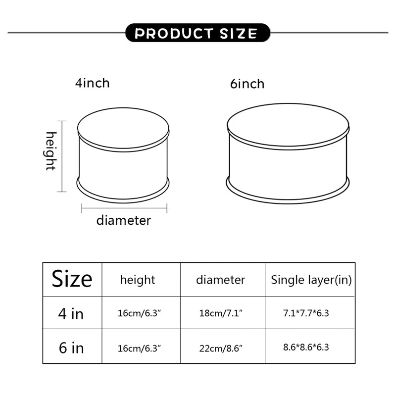 Transparent Round PVC Cake Boxes for Gift Packaging - Perfect for Birthdays, Weddings, Anniversaries, and Events - Available in 4 and 6 Inch Sizes