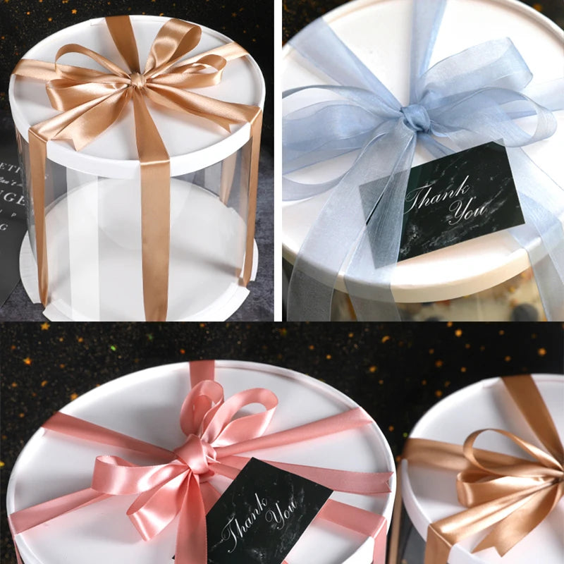 Transparent Round PVC Cake Boxes for Gift Packaging - Perfect for Birthdays, Weddings, Anniversaries, and Events - Available in 4 and 6 Inch Sizes