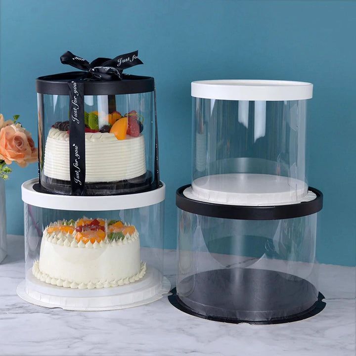 Transparent Round PVC Cake Boxes for Gift Packaging - Perfect for Birthdays, Weddings, Anniversaries, and Events - Available in 4 and 6 Inch Sizes