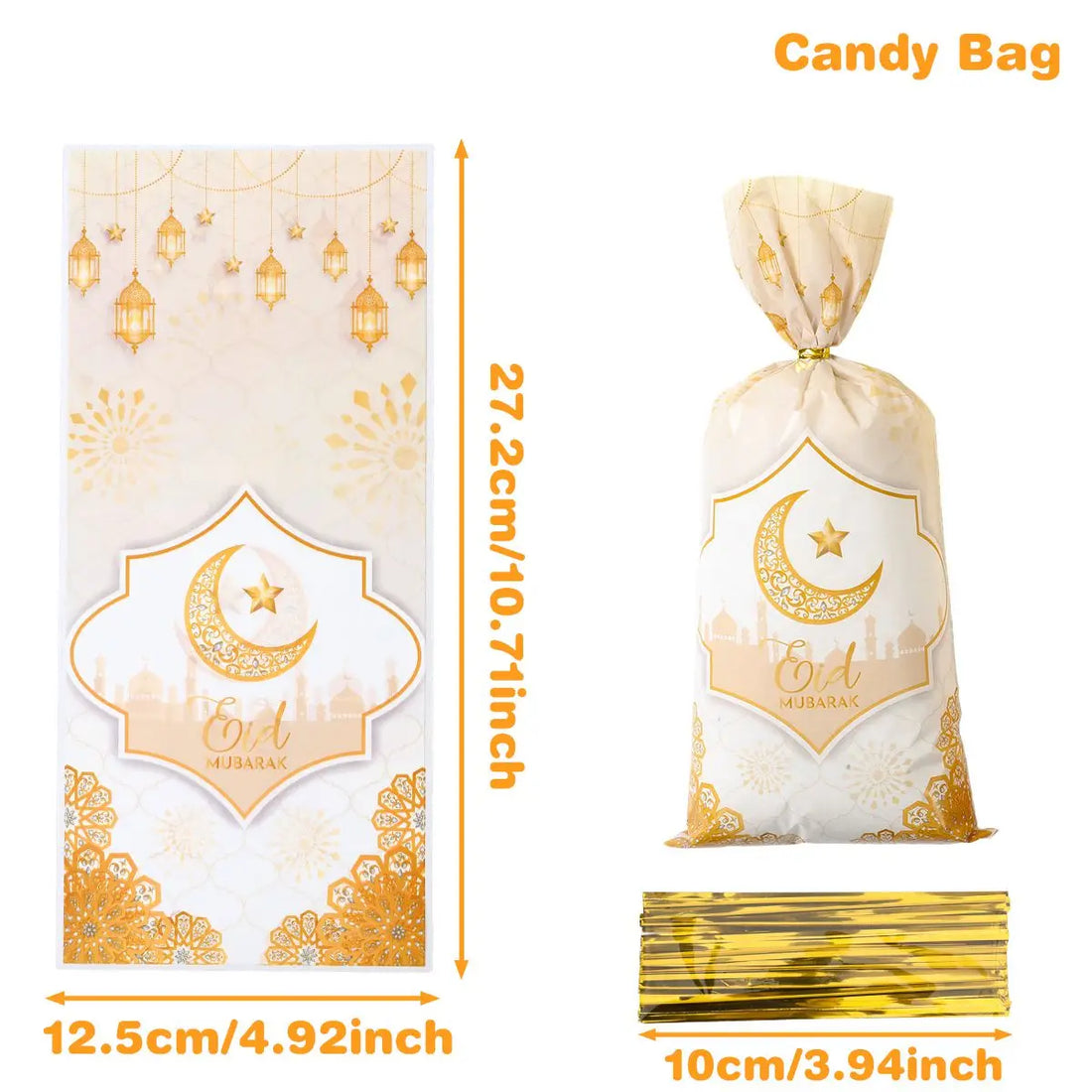 Ramadan Cookie Bags with Strap - Available in 25, 50, or 100 Pieces for Eid Mubarak Gifts and Islamic Celebrations