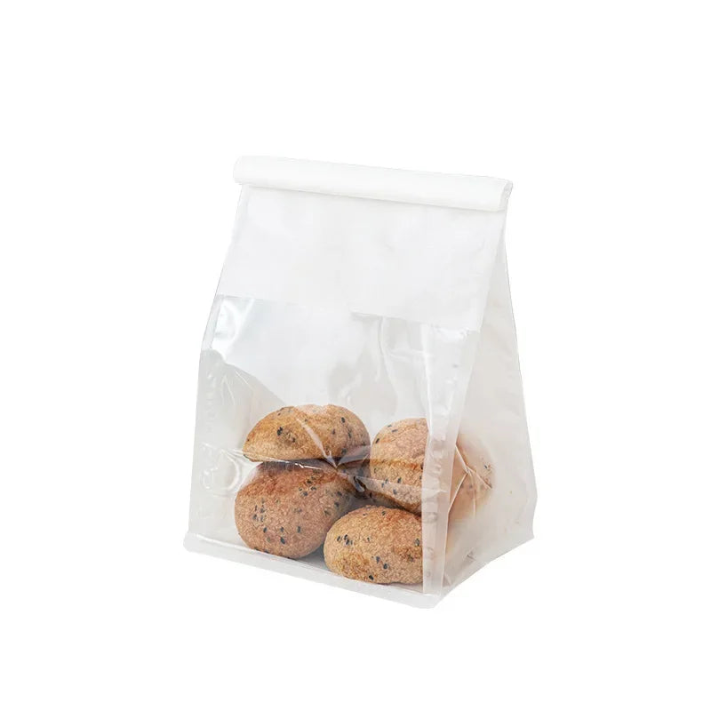 Self-Sealing Toast Bags - Available in 4 Sizes, Pack of 10 to 50 Pieces, Clear Packaging for Bread, Biscuits, Cakes, and Tea