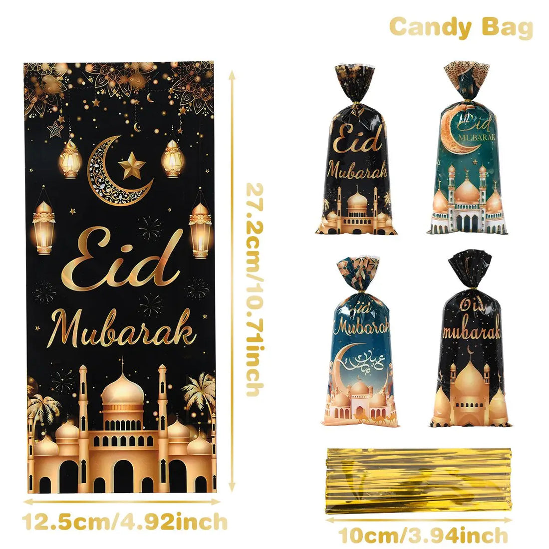 Ramadan Cookie Bags with Strap - Available in 25, 50, or 100 Pieces for Eid Mubarak Gifts and Islamic Celebrations