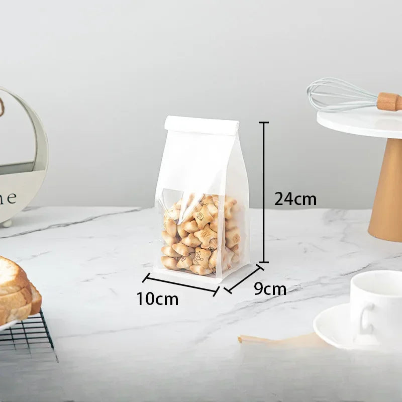 Self-Sealing Toast Bags - Available in 4 Sizes, Pack of 10 to 50 Pieces, Clear Packaging for Bread, Biscuits, Cakes, and Tea