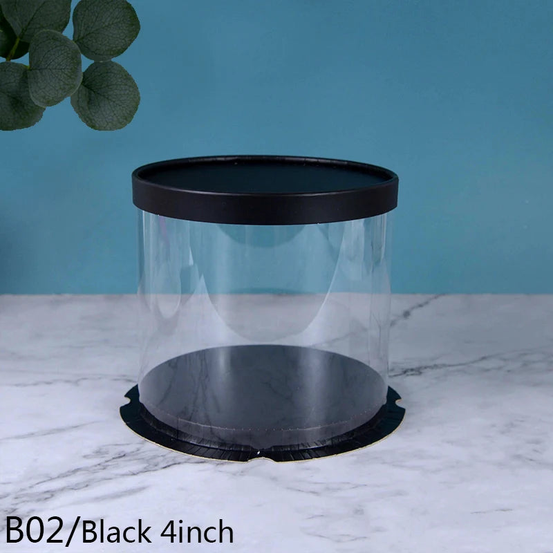 Transparent Round PVC Cake Boxes for Gift Packaging - Perfect for Birthdays, Weddings, Anniversaries, and Events - Available in 4 and 6 Inch Sizes