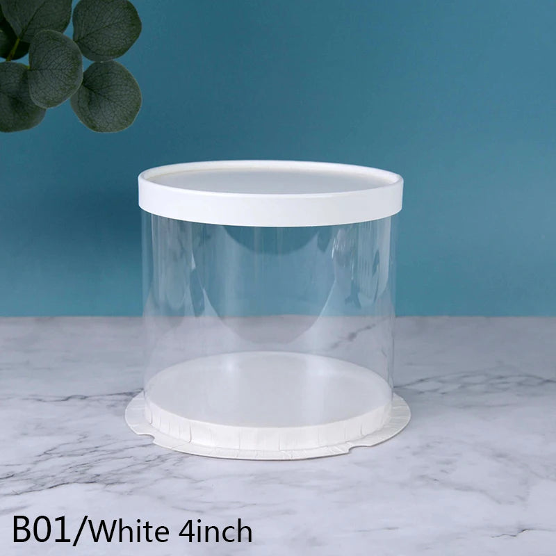 Transparent Round PVC Cake Boxes for Gift Packaging - Perfect for Birthdays, Weddings, Anniversaries, and Events - Available in 4 and 6 Inch Sizes