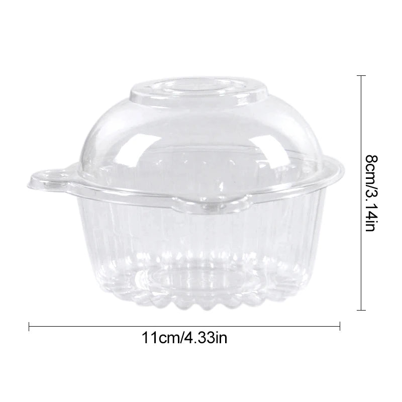 Cupcake Packaging Box Set - 10/50 Clear Dessert Containers for Donuts, Muffins, and Cakes - Perfect for Weddings, Birthdays, and Holiday Celebrations