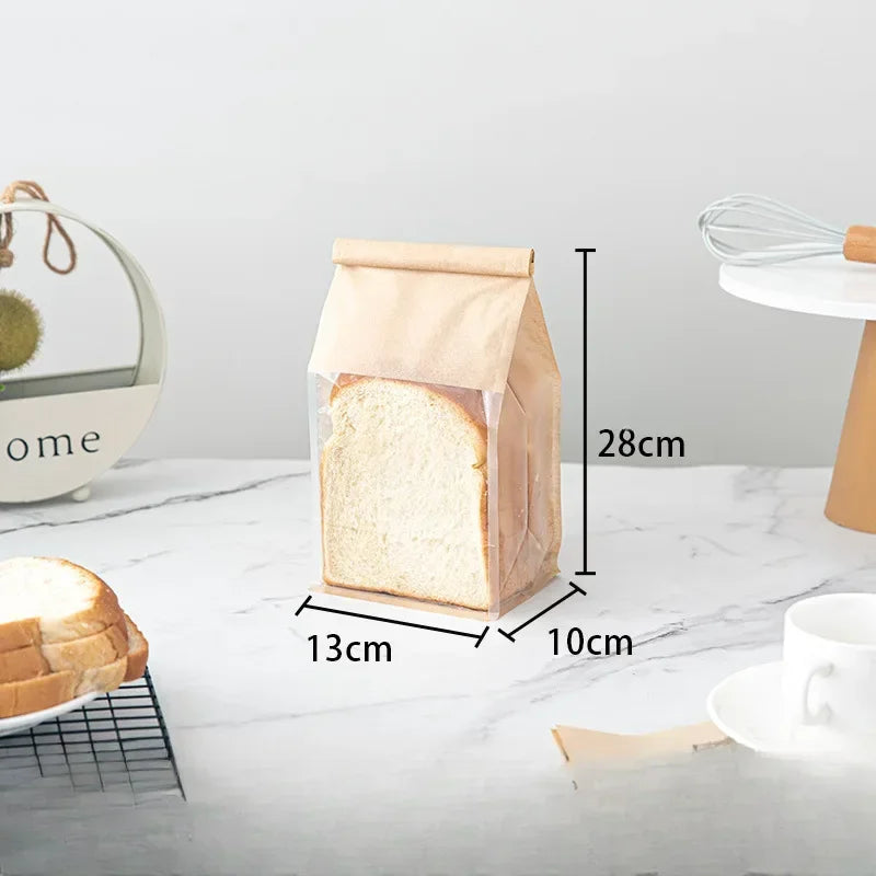 Self-Sealing Toast Bags - Available in 4 Sizes, Pack of 10 to 50 Pieces, Clear Packaging for Bread, Biscuits, Cakes, and Tea