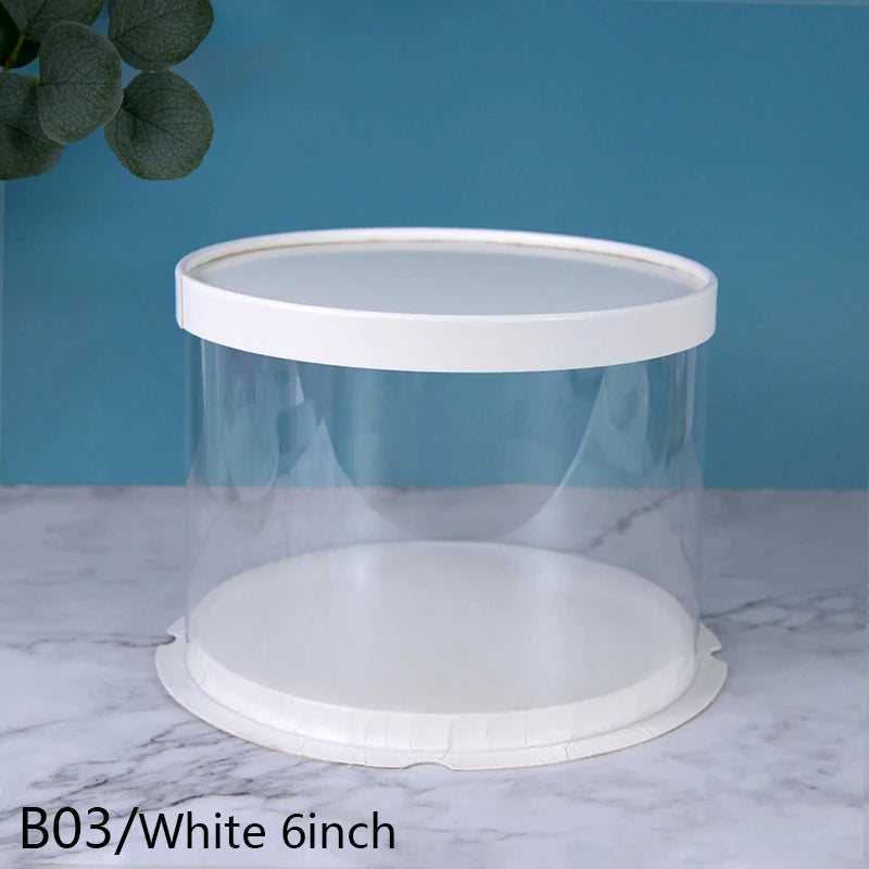 Transparent Round PVC Cake Boxes for Gift Packaging - Perfect for Birthdays, Weddings, Anniversaries, and Events - Available in 4 and 6 Inch Sizes