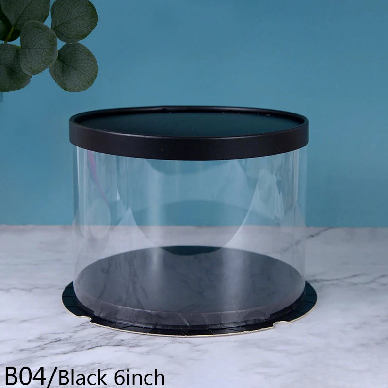 Transparent Round PVC Cake Boxes for Gift Packaging - Perfect for Birthdays, Weddings, Anniversaries, and Events - Available in 4 and 6 Inch Sizes