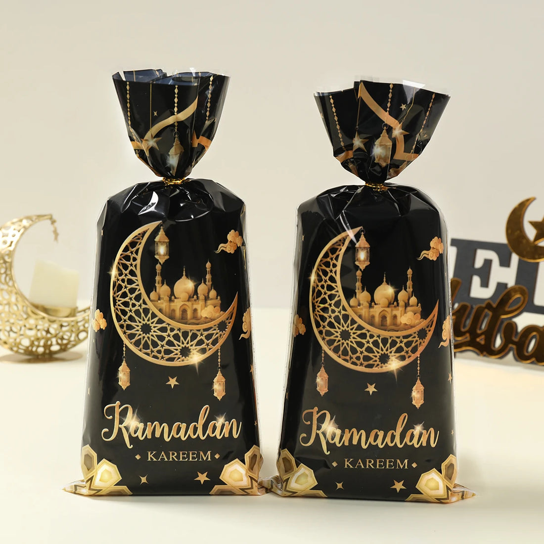 Ramadan Cookie Bags with Strap - Available in 25, 50, or 100 Pieces for Eid Mubarak Gifts and Islamic Celebrations