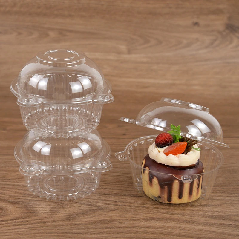 Cupcake Packaging Box Set - 10/50 Clear Dessert Containers for Donuts, Muffins, and Cakes - Perfect for Weddings, Birthdays, and Holiday Celebrations