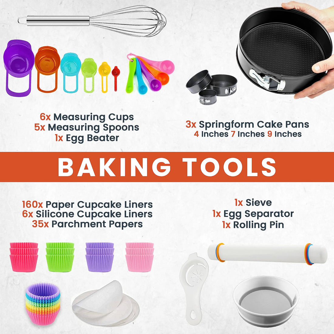 Professional 700-Piece Cake Decorating Supplies Set with Essential Baking Tools, Featuring Springform Pans, Cake Leveler, Turntable, and More