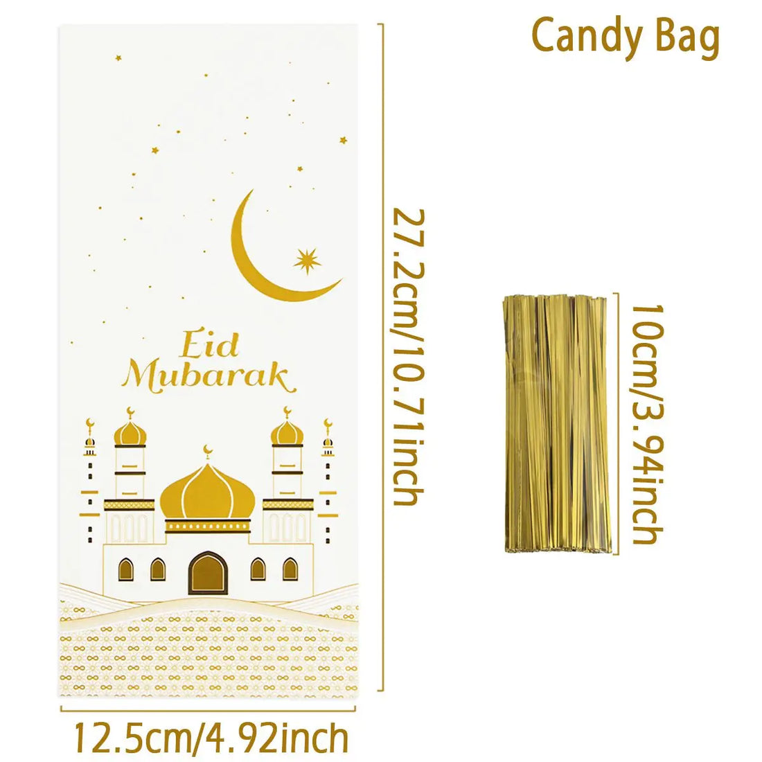 Ramadan Cookie Bags with Strap - Available in 25, 50, or 100 Pieces for Eid Mubarak Gifts and Islamic Celebrations