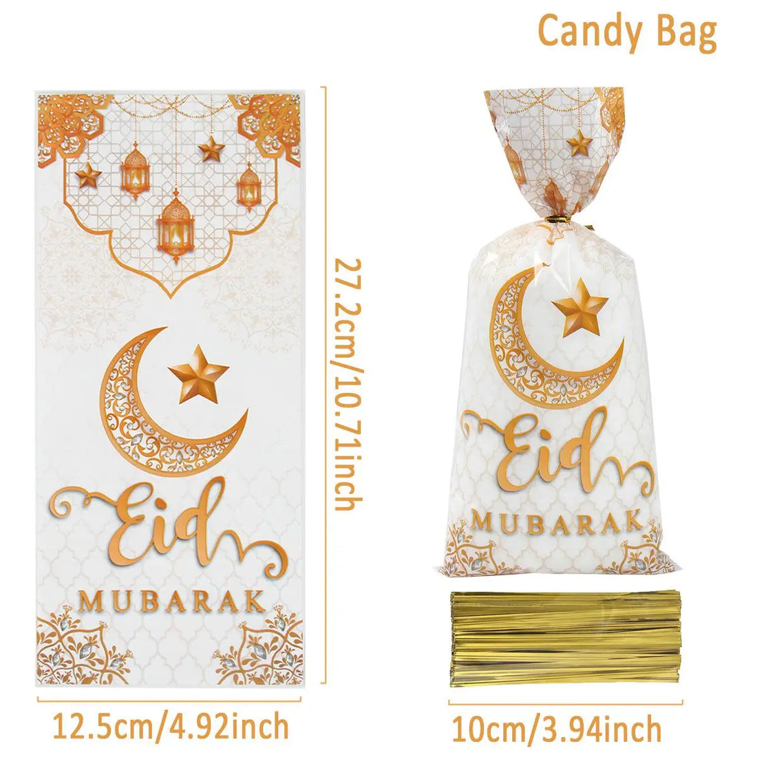 Ramadan Cookie Bags with Strap - Available in 25, 50, or 100 Pieces for Eid Mubarak Gifts and Islamic Celebrations