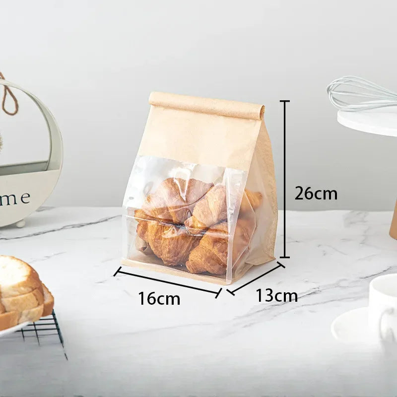 Self-Sealing Toast Bags - Available in 4 Sizes, Pack of 10 to 50 Pieces, Clear Packaging for Bread, Biscuits, Cakes, and Tea