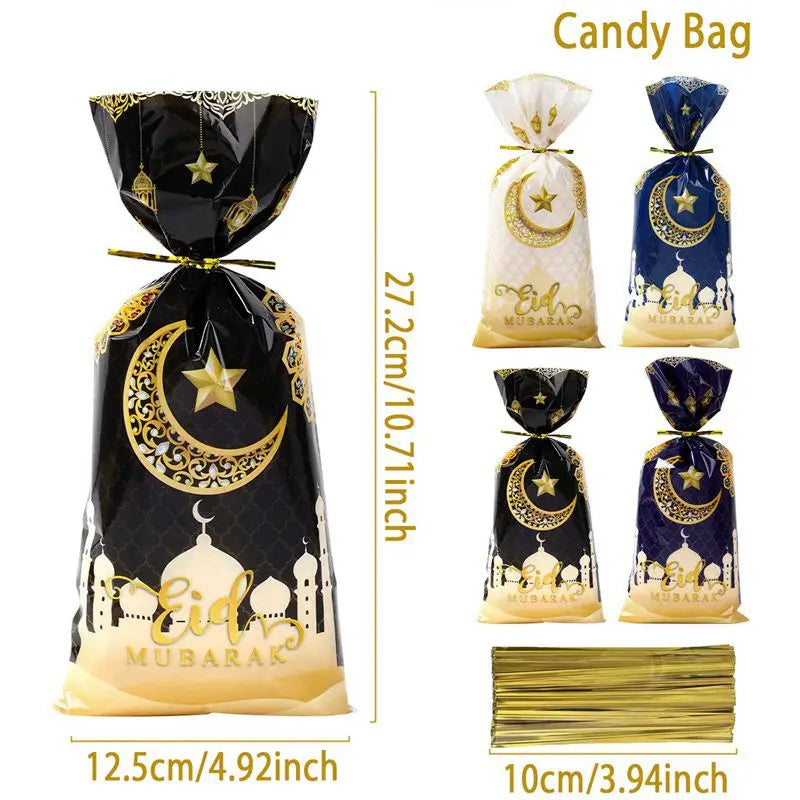 Ramadan Cookie Bags with Strap - Available in 25, 50, or 100 Pieces for Eid Mubarak Gifts and Islamic Celebrations