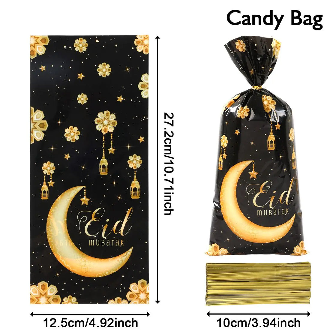 Ramadan Cookie Bags with Strap - Available in 25, 50, or 100 Pieces for Eid Mubarak Gifts and Islamic Celebrations