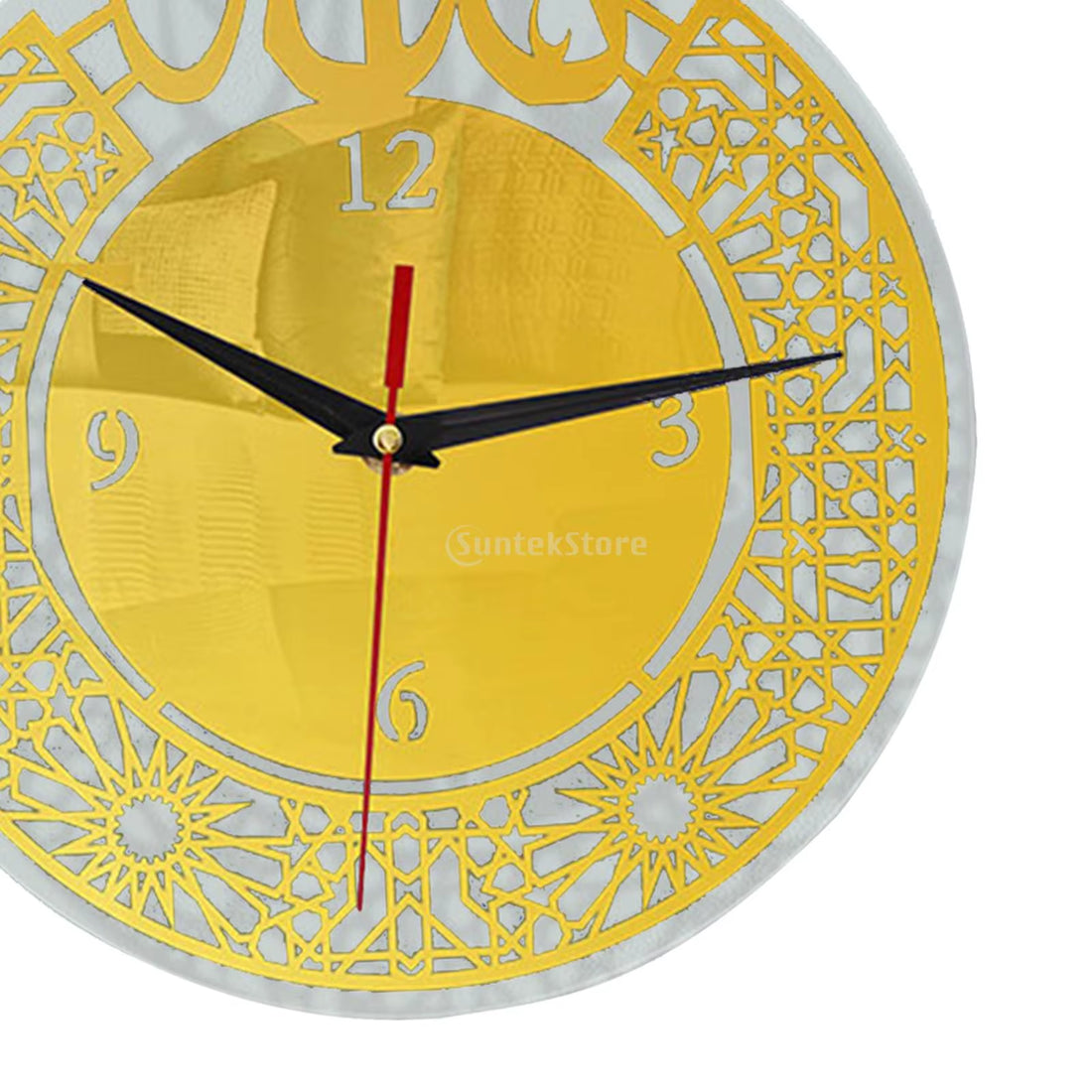 Islamic Quartz Silent Wall Clock with Pendulum - Sophisticated Ramadan Decor for Nurseries and Homes