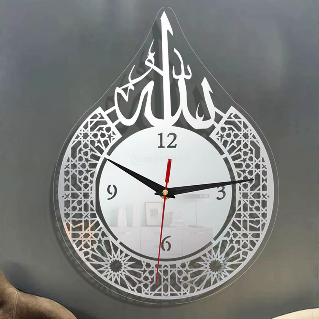 Islamic Quartz Silent Wall Clock with Pendulum - Sophisticated Ramadan Decor for Nurseries and Homes