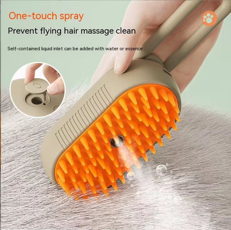 Electric Pet Spray Comb for Cats and Dogs - One-Touch Grooming and Massage Tool