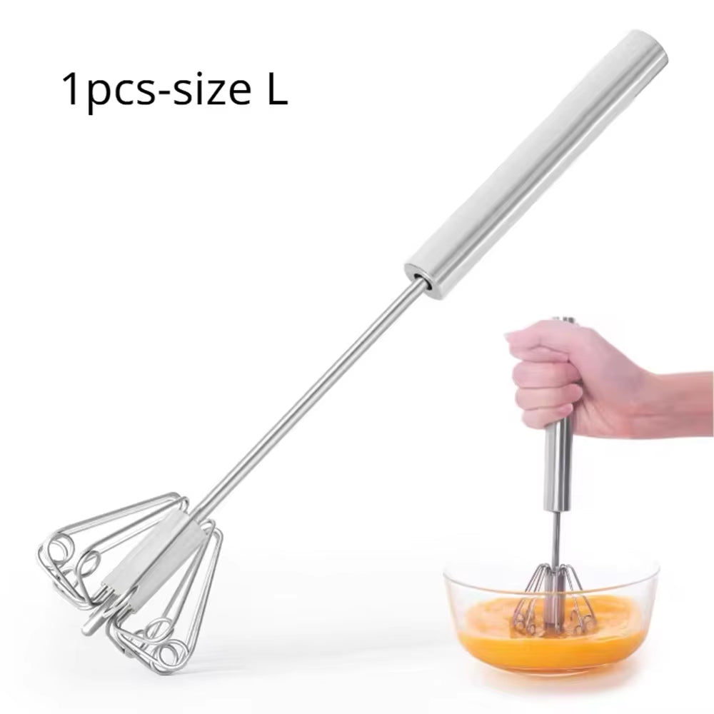 Semi-Automatic Stainless Steel Egg Beater and Hand Mixer for Cream and Egg Whipping