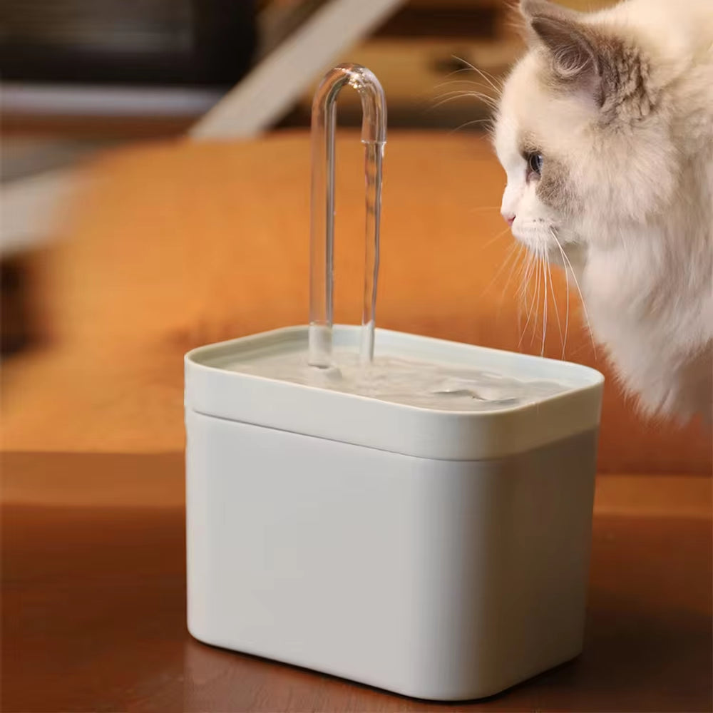 Ultra-Quiet Smart Cat Water Fountain with Automatic Dispenser and Burnout Prevention Pump - 1.5L Recirculating Filter System