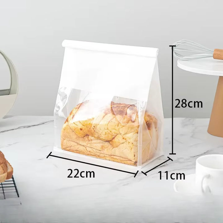 Self-Sealing Toast Bags - Available in 4 Sizes, Pack of 10 to 50 Pieces, Clear Packaging for Bread, Biscuits, Cakes, and Tea