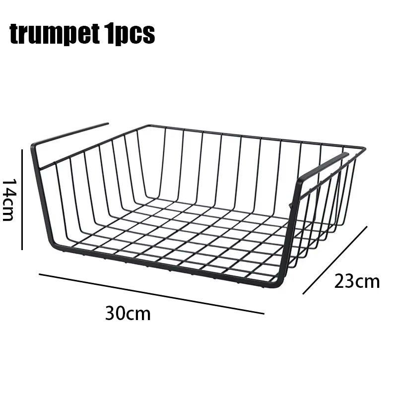 Multi-Functional Iron Base Perforated Hanging Storage Rack for Kitchen and Bathroom Organization